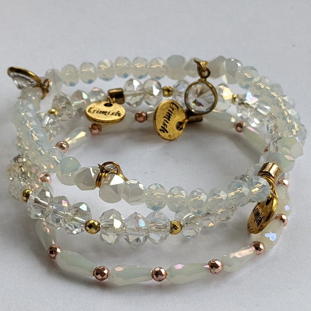 Erimish Stack of Three Iridescent Trendy Bracelets
